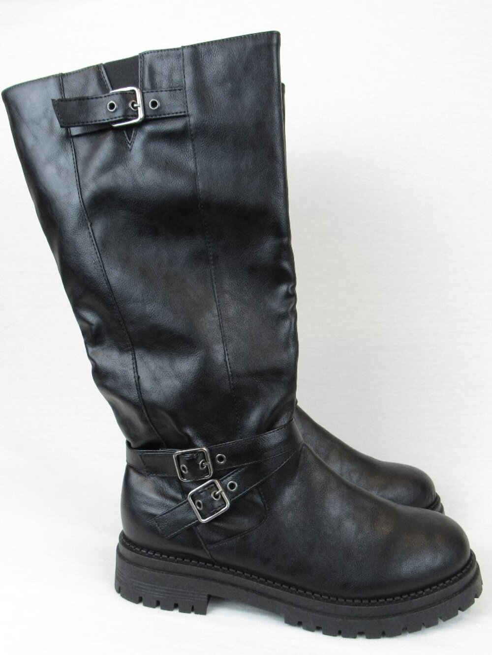 Pop Women's 9.5M Black Baldwin Flat Heel Motorcycle Boots